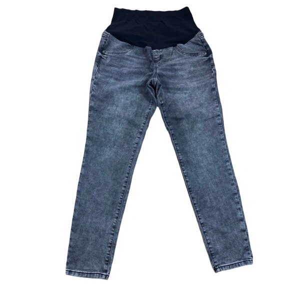 Sonoma Maternity Denim Jegging Full Coverage Panel Black Acid Washed Size 16 - Picture 2 of 4